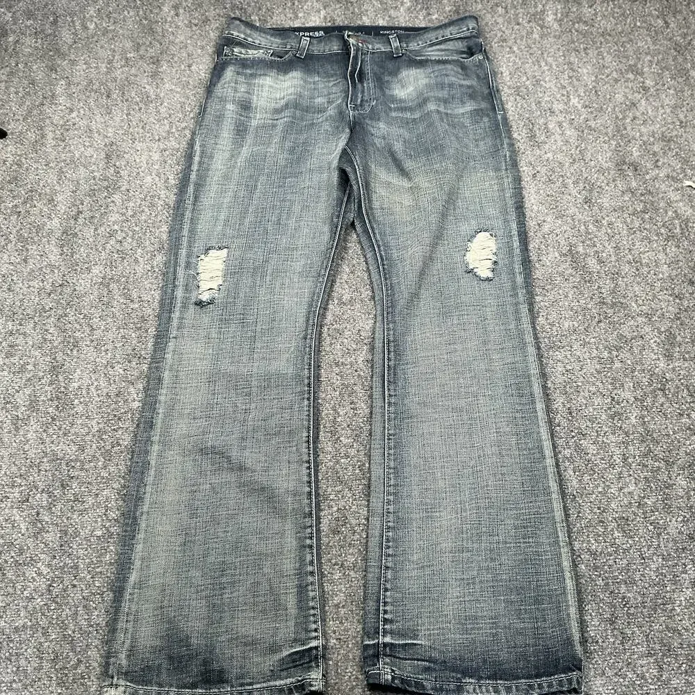 Express Jeans Bootcut Distressed Y2K Denim Size 36x34